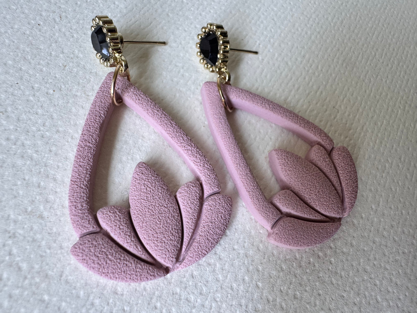Dusty rose teardrop dangle