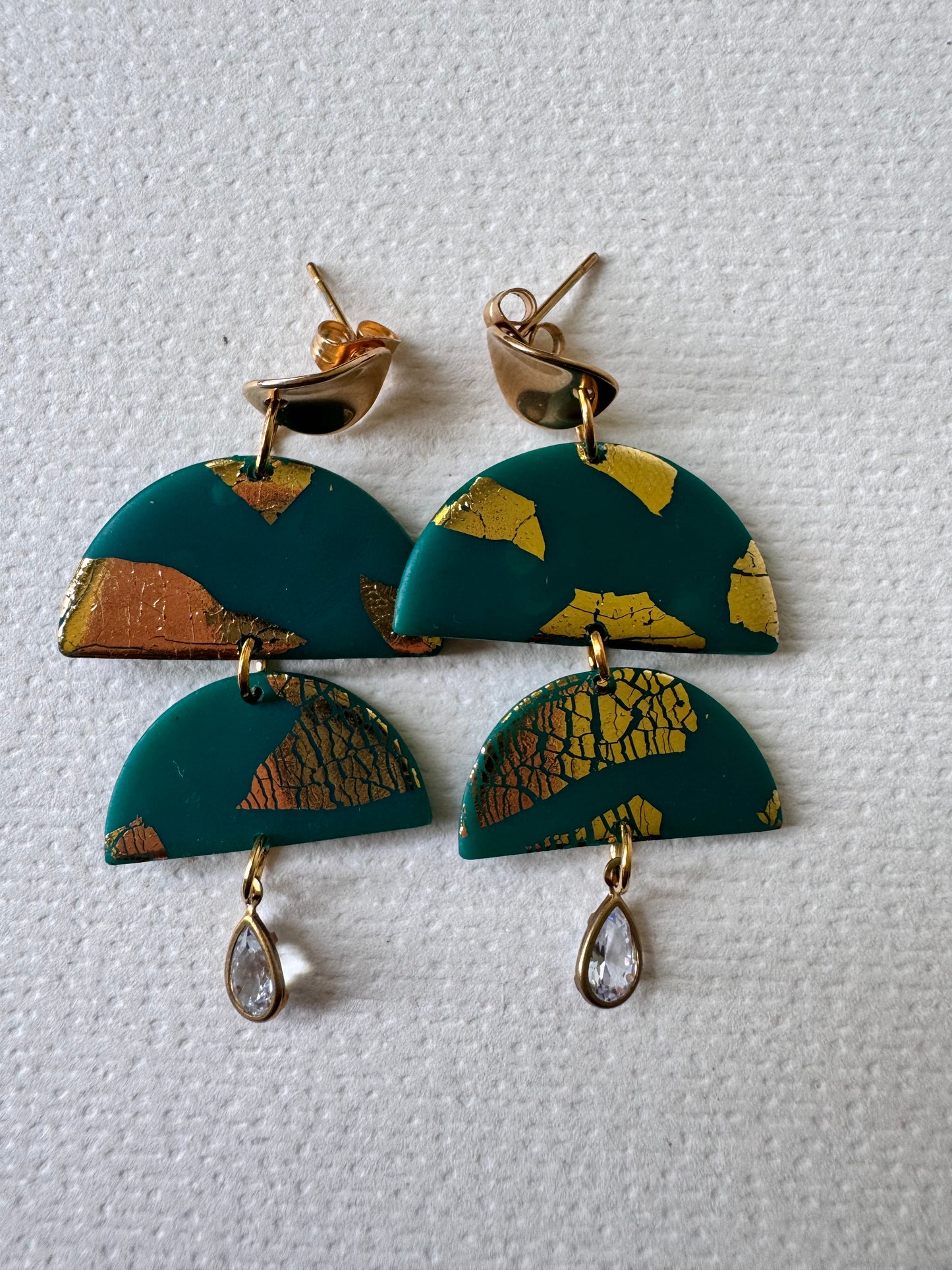 Emerald gold arch drops