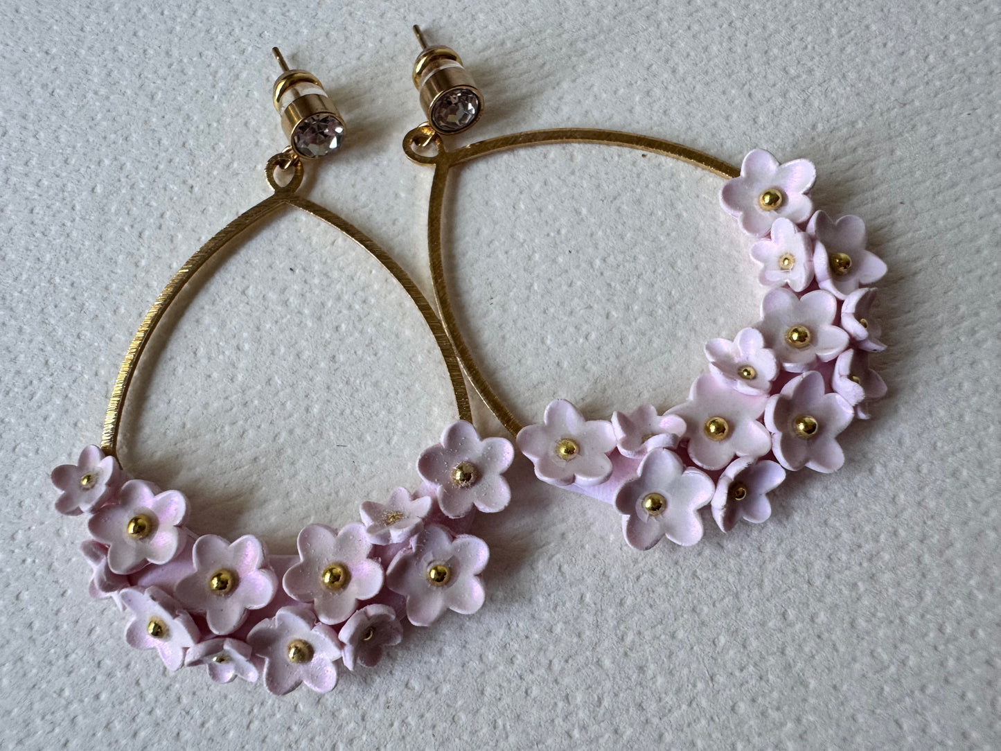 Pearl petal cascade earrings
