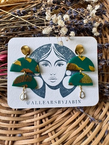 Emerald gold arch drops