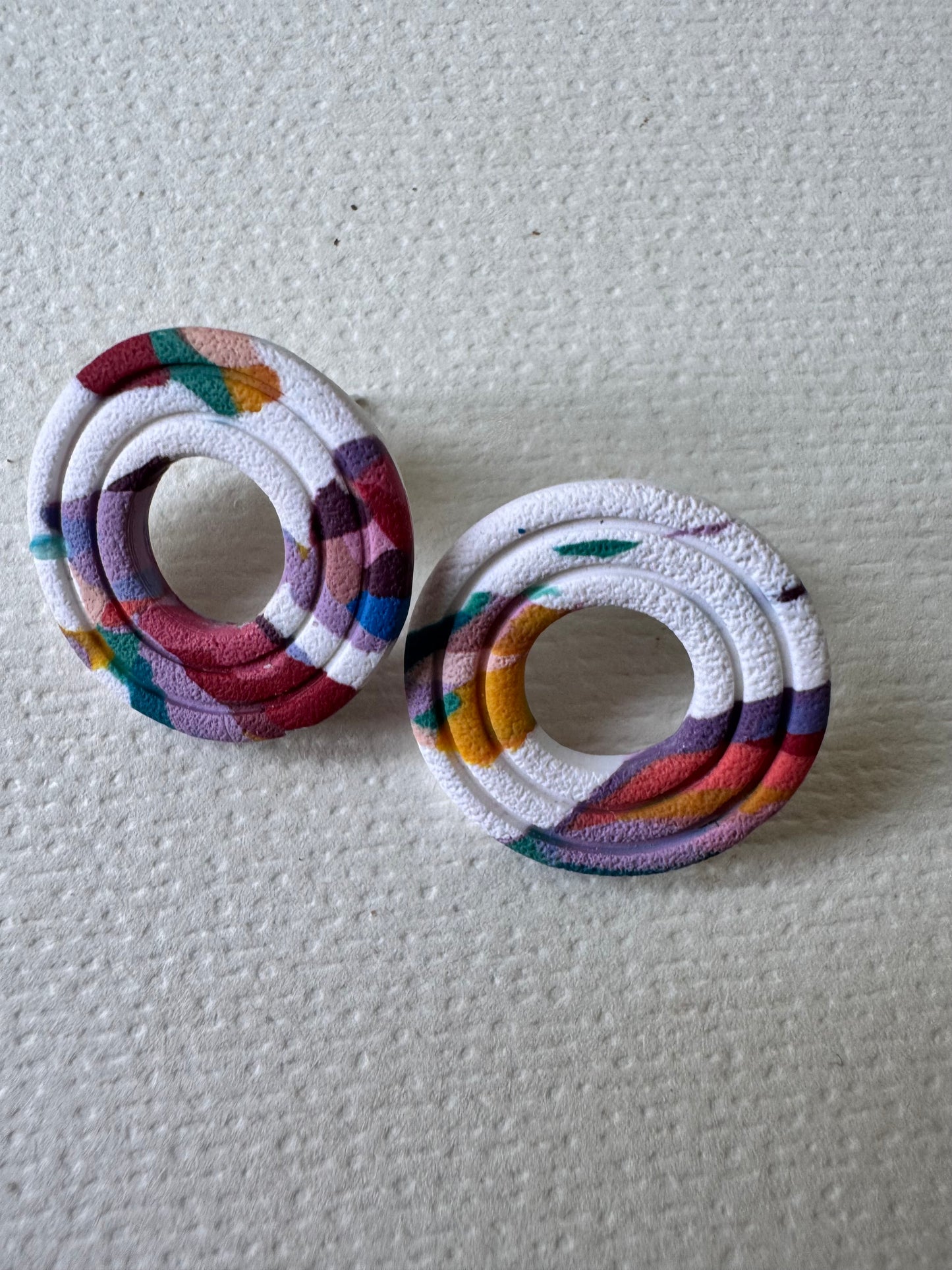 Painted effect statement earrings Style 2