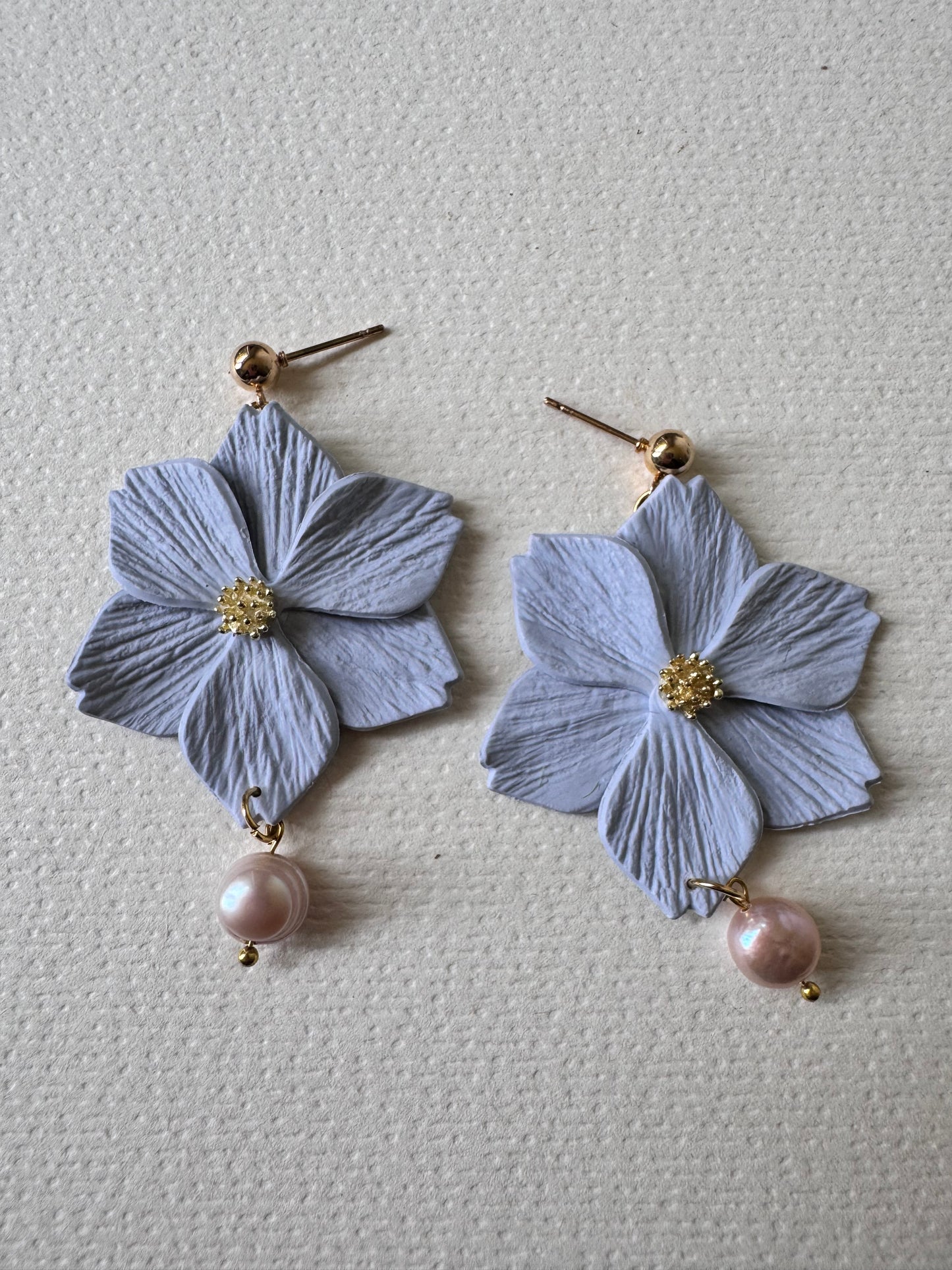 Lilac bloom and freshwater pearl dangles