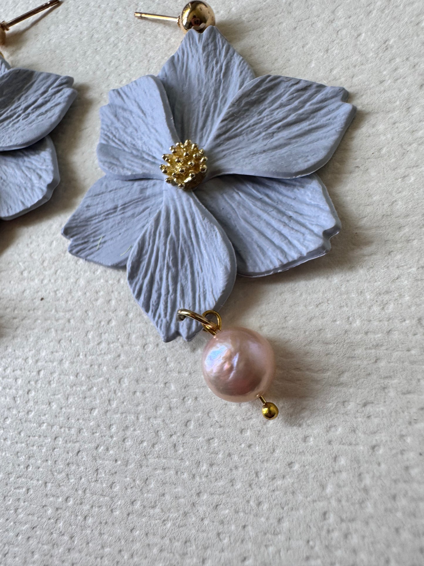 Lilac bloom and freshwater pearl dangles