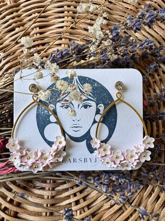 Pearl petal cascade earrings