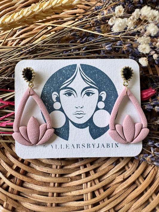 Dusty rose teardrop dangle