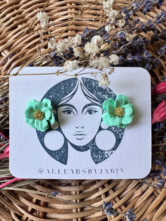 Mint petal studs