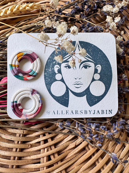 Painted effect statement earring Style 1