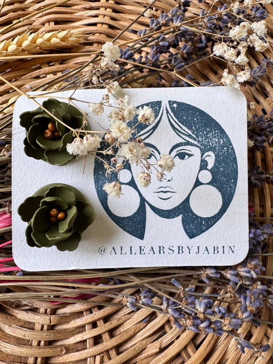 Olive bloom studs