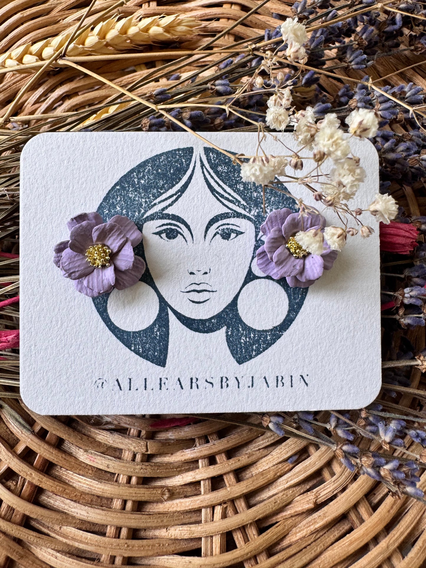 Violet blossom studs