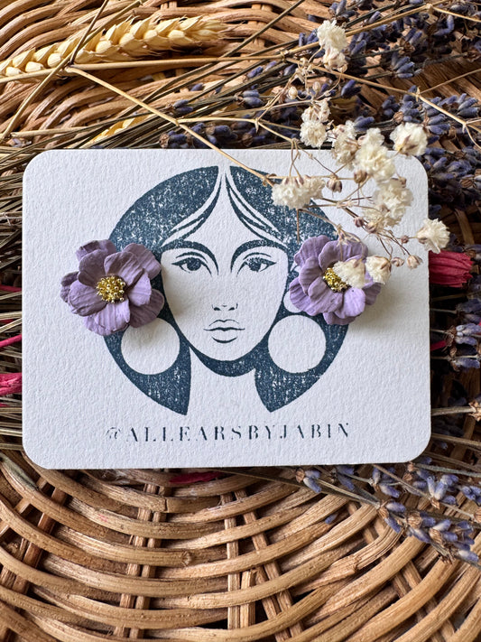 Violet blossom studs