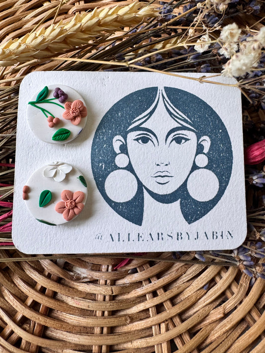 Terracotta flowers and leaves Style 2