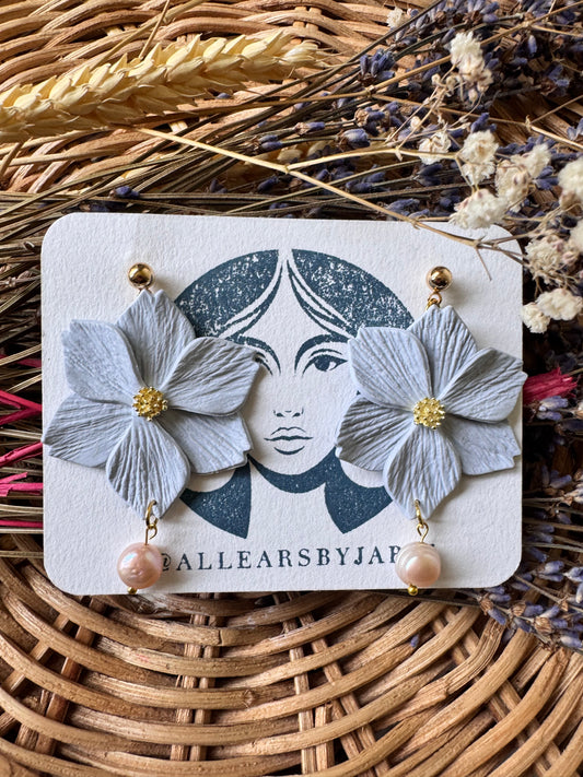 Lilac bloom and freshwater pearl dangles